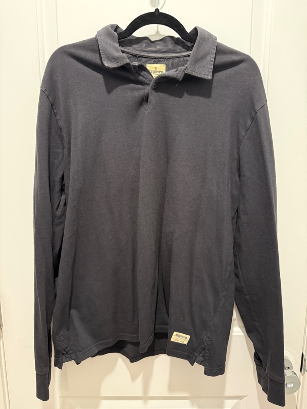 Triumph Motorcycles x Lucky Brand Dark Charcoal Long Sleeve Polo